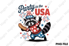 4th of July Raccoon Hotdog Patriotic USA Product Image 1