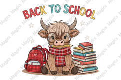 Highland Cow Back to School PNG Product Image 1