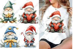 Watercolor Festive Gnomes Collection Clipart Product Image 1