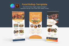 Restaurant Food Roll-Up Banner. Illustrator Template Product Image 1