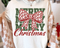 Merry Christmas Animal Print Ribbon SVG PNG File Product Image 2
