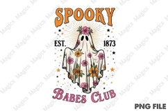 Retro Halloween Ghost PNG Sublimation Product Image 1