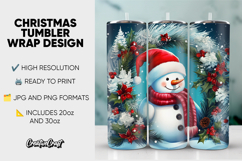Christmas Tumbler Wrap Design, tumbler sublimation 20oz 30oz Product Image 1