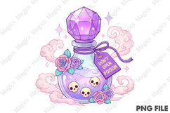 Pink Halloween Poison PNG Sublimation Product Image 1