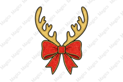 Christmas Reindeer Antler And Bow Png Product Image 1