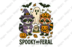 Spooky and Feral Raccoon Halloween Png Product Image 1