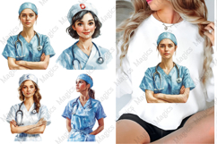 Vintage Halloween Nurse Clipart Design Product Image 1