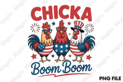 Patriotic Chicken USA 4th of July Merica Png Product Image 1