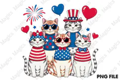 4th of July USA Patriotic Cat Png Product Image 1