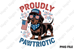 4th of July USA Patriotic Dog Proudly Product Image 1