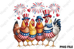 4th of July USA Patriotic Chicken Png Product Image 1