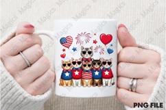 4th of July Patriotic Cat Sublimation Product Image 2