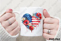 4th of July Patriotic USA Flowers Heart Product Image 2