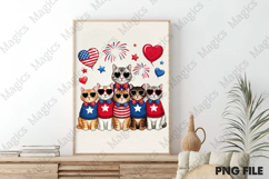 4th of July Patriotic Cat Sublimation Product Image 3