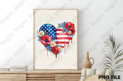 4th of July Patriotic USA Flowers Heart Product Image 3