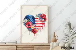 4th of July Patriotic USA Flowers Heart Product Image 3