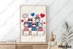 4th of July USA Patriotic Cat Png Product Image 3
