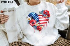 4th of July Patriotic USA Flowers Heart Product Image 4