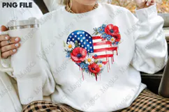 4th of July Patriotic USA Flowers Heart Product Image 4