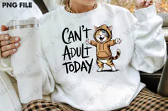 Funny Lazy Cat Sarcastic Sassy Adult Png Product Image 4