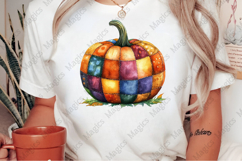 Watercolor Patchwork Halloween Clipart Product Image 2