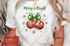 Retro Christmas Ornaments Bow PNG Product Image 2
