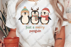 Retro Just A Merry Penguin Christmas Png Product Image 2