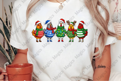 Festive Christmas Chickens PNG Product Image 2
