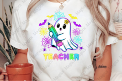 Spooky Teacher PNG, Halloween Neon Sign Product Image 2