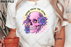 Pink Halloween Skull PNG Sublimation Product Image 2