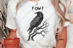 Gothic Halloween F-Caw-F Black Crow PNG Product Image 2