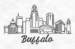 Buffalo Minimalism Line Drawing Product Image 1