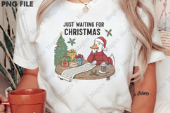 Just Waiting for Christmas Funny Goose Product Image 2