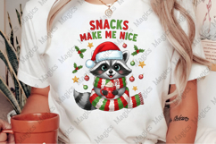 Christmas Raccoon Snacks Quote PNG Product Image 2