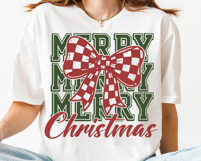 Merry Christmas Checkered Ribbon SVG PNG File Product Image 3