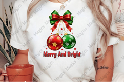 Retro Christmas Ornaments Bow PNG Product Image 2
