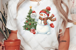 Merry Christmas Snowman With Tree Png Product Image 2