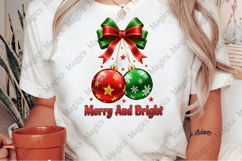 Retro Christmas Ornaments Bow PNG Product Image 2