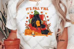 Fall Y all Png Cozy Knitting Crow &amp; Cat Product Image 2
