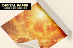 Sun Rising With Clouds Digital Paper Product Image 1