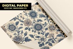 Vintage Floral Digital Paper Product Image 1
