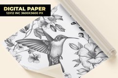 Floral With Bird Digital Paper Product Image 1