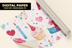 Birthday Confectionery Digital Paper Product Image 1