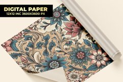 Vintage Floral Digital Paper Product Image 1