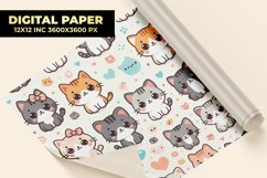 Cute Little Cats Digital Paper Product Image 1