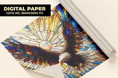 Eagle Stained Glass Digital Paper Product Image 1