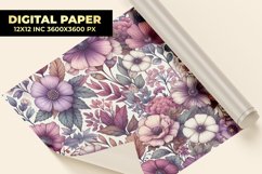 Purple Creative Floral Digital Paper Product Image 1