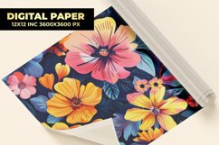 Colorful Beautiful Flower Digital Paper Product Image 1