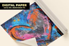Colorful Heart Painting Digital Paper Product Image 1