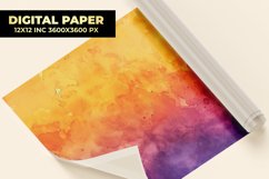 Orange Purple Watercolor Digital Paper Product Image 1